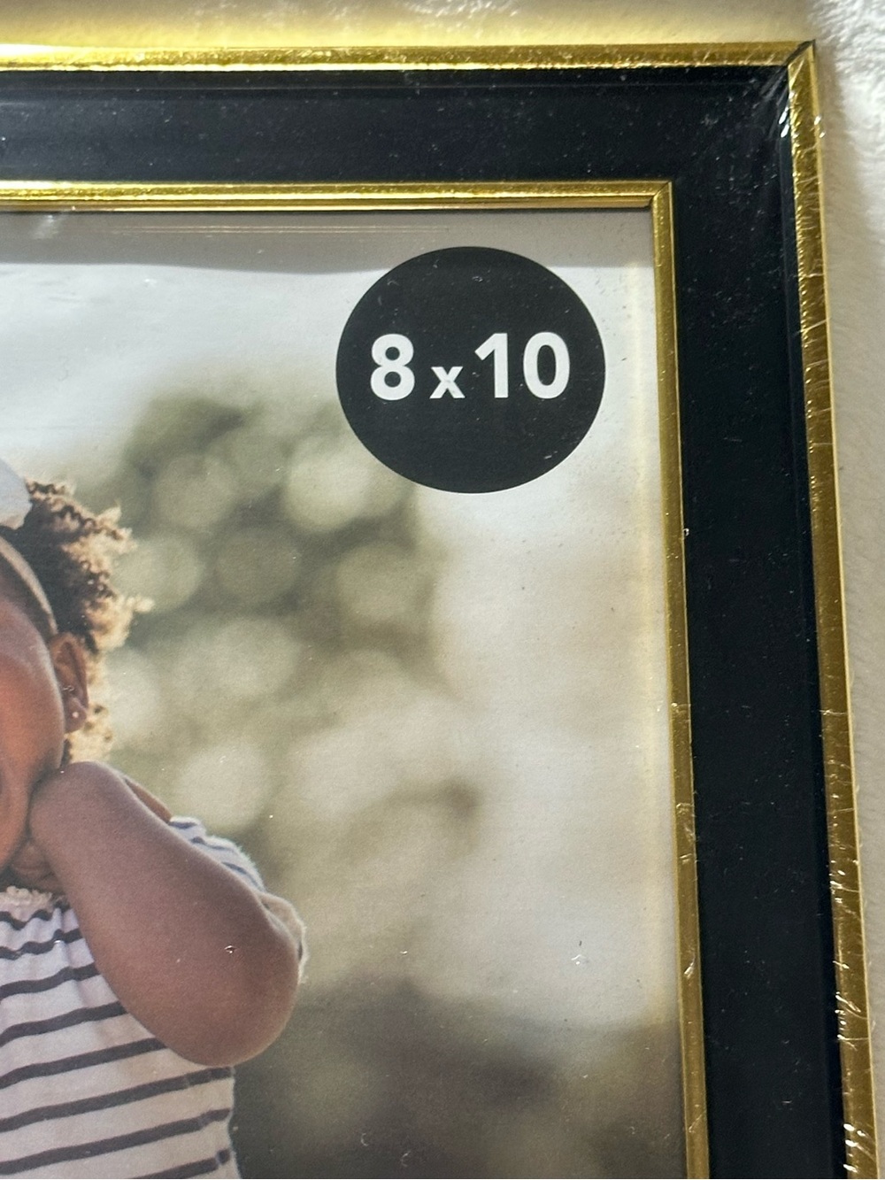 Black with Gold Trim Photo Frame 8x10 - Picture 2 of 5